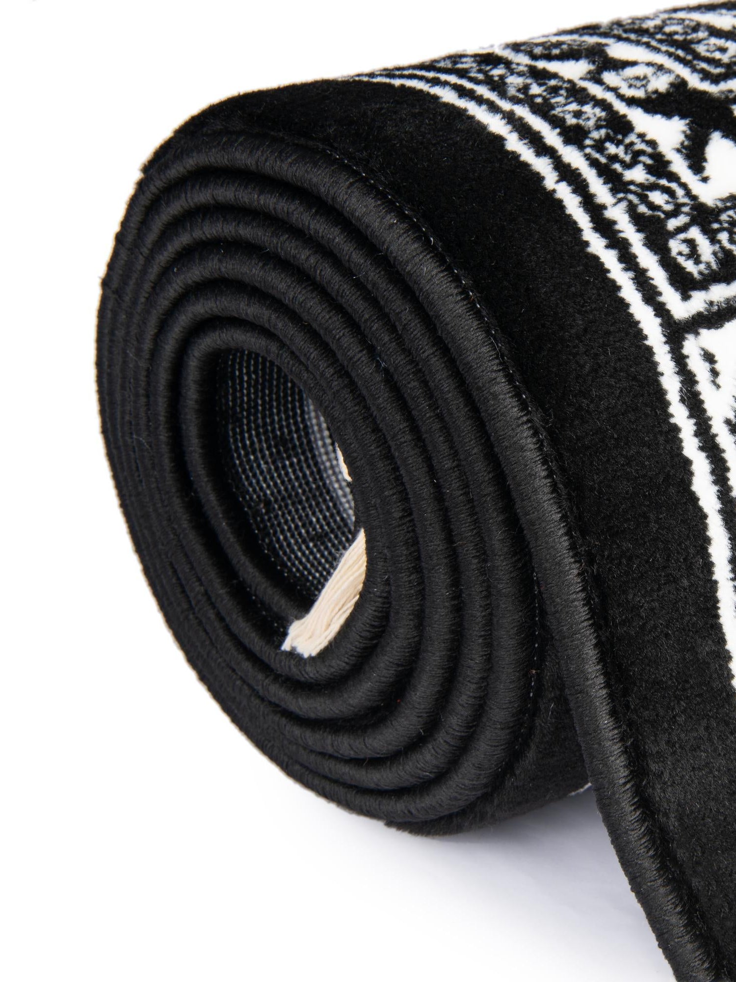 Black and White 3' 1 x 3' 1 Tekke Round Area Rug Classic Traditional Vintage Design Carpet for Living Rooms, Dining, Bedrooms, Office Space for Sale at Rug Engine