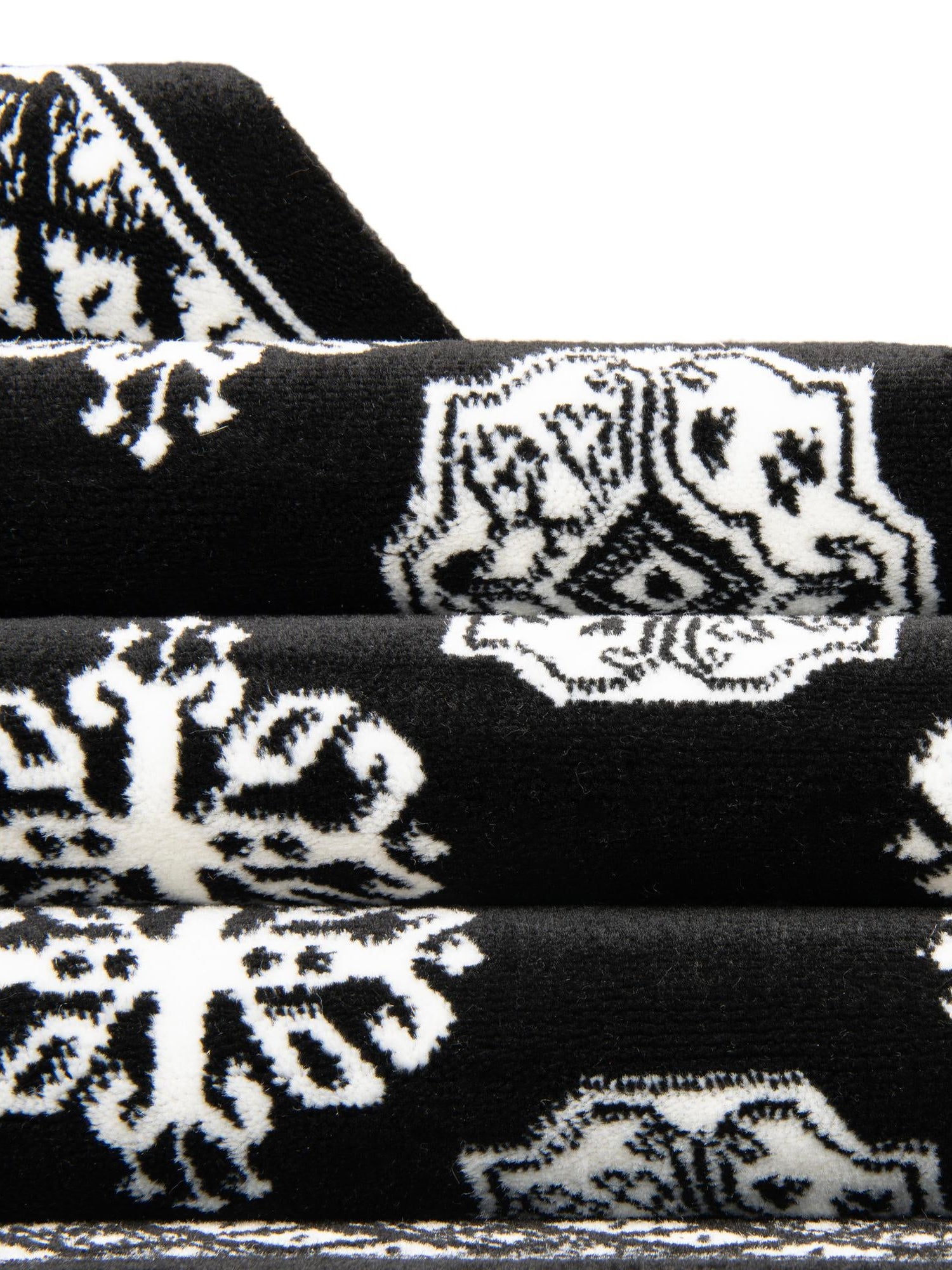 Black and White 3' 1 x 3' 1 Tekke Round Area Rug Classic Traditional Vintage Design Carpet for Living Rooms, Dining, Bedrooms, Office Space for Sale at Rug Engine