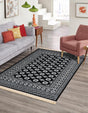Black and White 9' x 12' Tekke Rectangle Area Rug Classic Traditional Vintage Design Carpet for Living Rooms, Dining, Bedrooms, Office Space for Sale at Rug Engine
