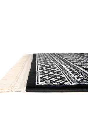 Black and White 2' 7 x 10' Tekke Runner Area Rug Classic Traditional Vintage Design Carpet for Living Rooms, Dining, Bedrooms, Office Space for Sale at Rug Engine