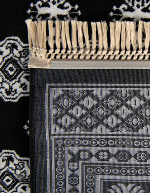Black and White 2' 7 x 10' Tekke Runner Area Rug Classic Traditional Vintage Design Carpet for Living Rooms, Dining, Bedrooms, Office Space for Sale at Rug Engine