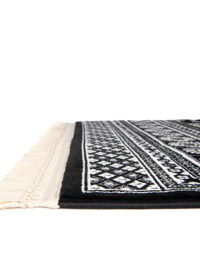Black and White 10' x 10' Tekke Square Area Rug Classic Traditional Vintage Design Carpet for Living Rooms, Dining, Bedrooms, Office Space for Sale at Rug Engine