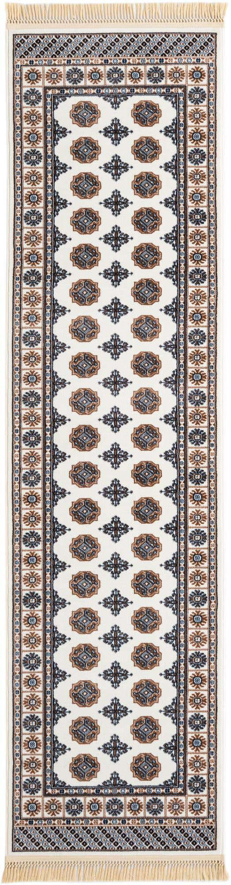 Ivory 2' 7 x 10' Tekke Runner Area Rug Classic Traditional Vintage Design Carpet for Living Rooms, Dining, Bedrooms, Office Space for Sale at Rug Engine