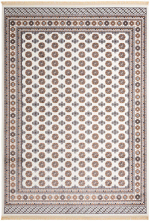 Ivory 10' x 14' 1 Tekke Rectangle Area Rug Classic Traditional Vintage Design Carpet for Living Rooms, Dining, Bedrooms, Office Space for Sale at Rug Engine