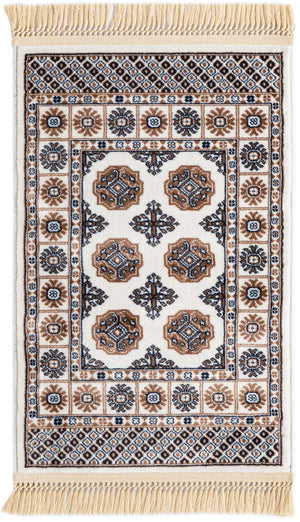 Ivory 2' x 3' 1 Tekke Rectangle Area Rug Classic Traditional Vintage Design Carpet for Living Rooms, Dining, Bedrooms, Office Space for Sale at Rug Engine