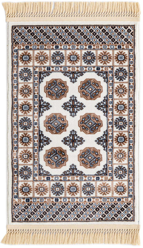 Ivory 2' x 3' 1 Tekke Rectangle Area Rug Classic Traditional Vintage Design Carpet for Living Rooms, Dining, Bedrooms, Office Space for Sale at Rug Engine