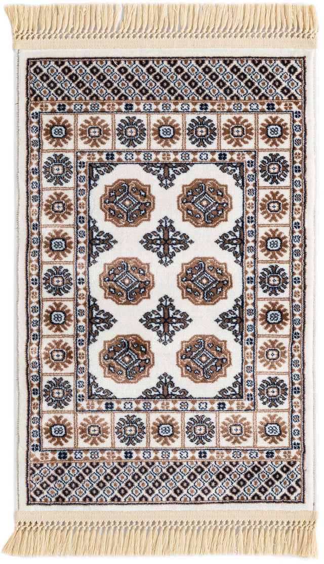 Ivory 2' x 3' 1 Tekke Rectangle Area Rug Classic Traditional Vintage Design Carpet for Living Rooms, Dining, Bedrooms, Office Space for Sale at Rug Engine