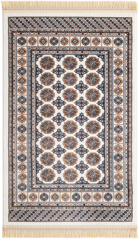 Ivory 3' 1 x 5' 3 Tekke Rectangle Area Rug Classic Traditional Vintage Design Carpet for Living Rooms, Dining, Bedrooms, Office Space for Sale at Rug Engine