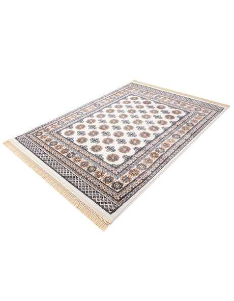 Ivory 5' 3 x 7' 1 Tekke Rectangle Area Rug Classic Traditional Vintage Design Carpet for Living Rooms, Dining, Bedrooms, Office Space for Sale at Rug Engine
