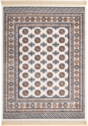 Ivory 5' 3 x 7' 1 Tekke Rectangle Area Rug Classic Traditional Vintage Design Carpet for Living Rooms, Dining, Bedrooms, Office Space for Sale at Rug Engine