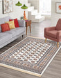 Ivory 5' 3 x 8' Tekke Rectangle Area Rug Classic Traditional Vintage Design Carpet for Living Rooms, Dining, Bedrooms, Office Space for Sale at Rug Engine