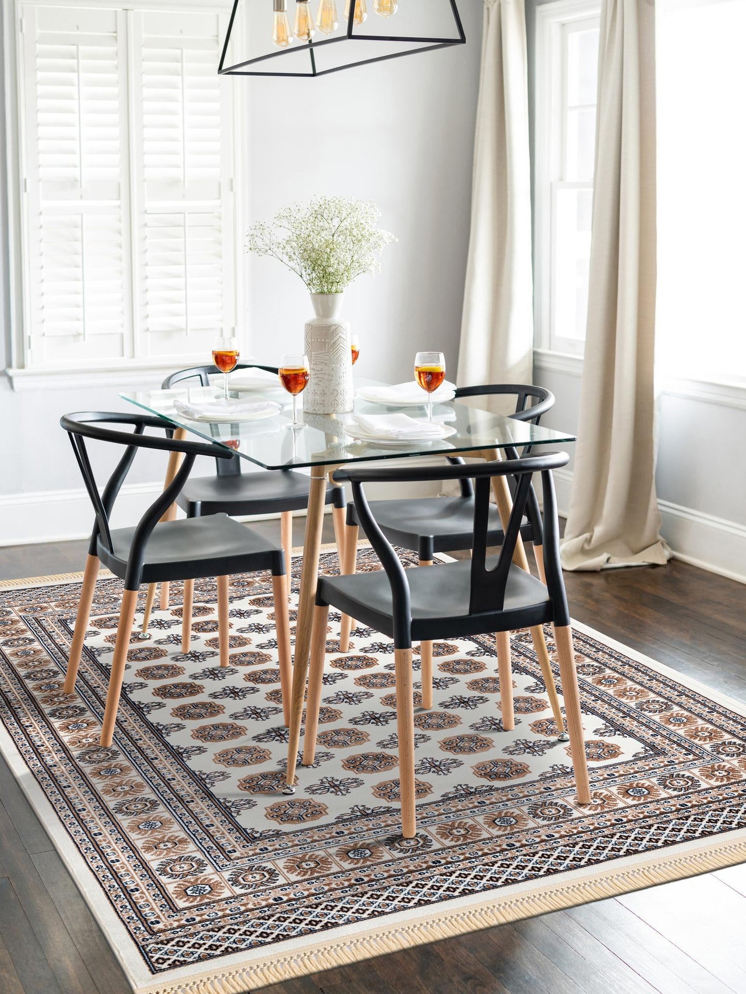 Ivory 3' 1 x 5' 3 Tekke Rectangle Area Rug Classic Traditional Vintage Design Carpet for Living Rooms, Dining, Bedrooms, Office Space for Sale at Rug Engine