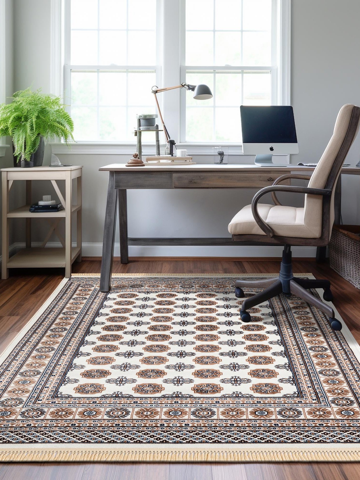 Ivory 2' x 3' 1 Tekke Rectangle Area Rug Classic Traditional Vintage Design Carpet for Living Rooms, Dining, Bedrooms, Office Space for Sale at Rug Engine