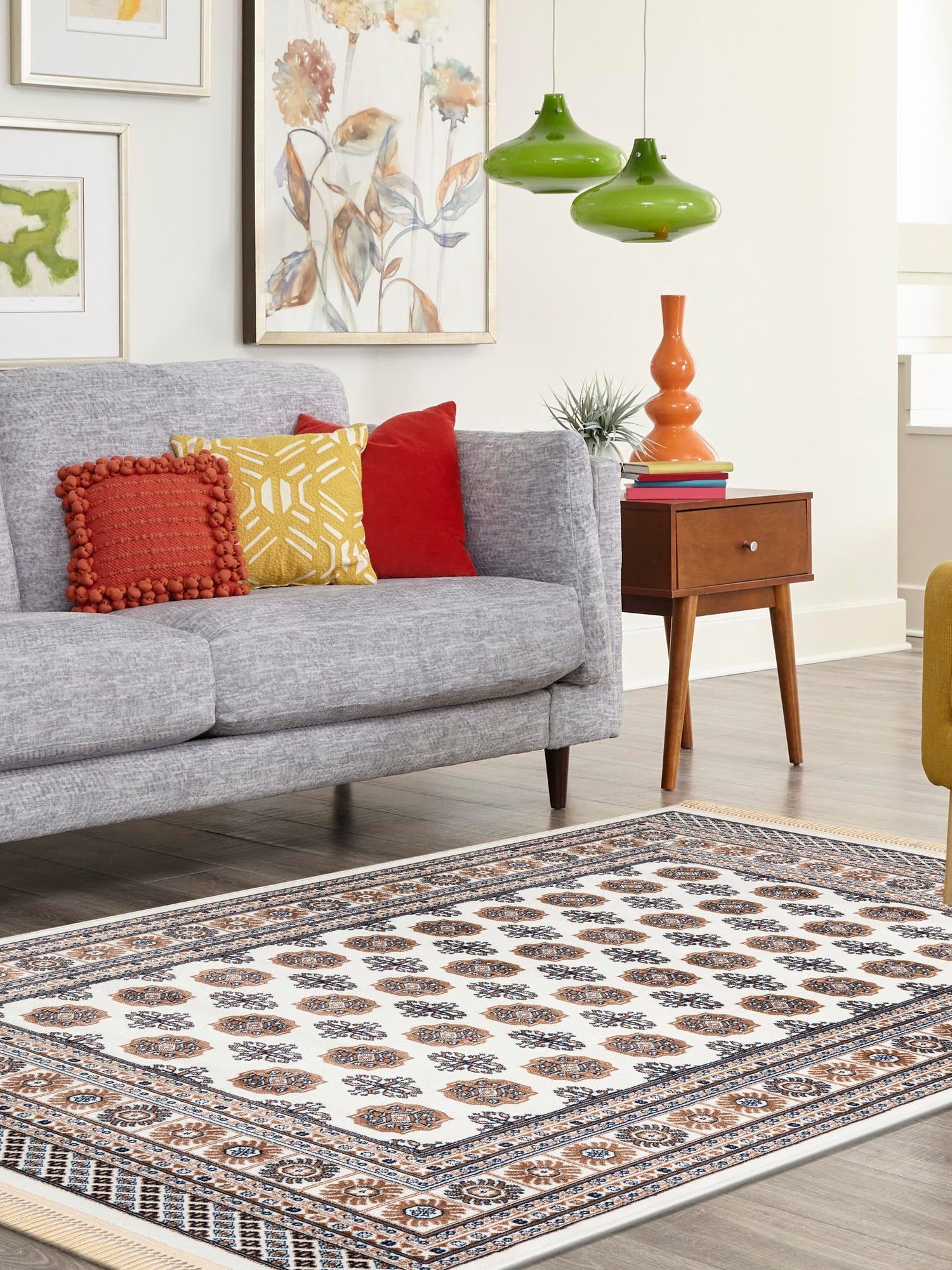 Ivory 10' x 14' 1 Tekke Rectangle Area Rug Classic Traditional Vintage Design Carpet for Living Rooms, Dining, Bedrooms, Office Space for Sale at Rug Engine