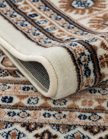Ivory 5' 3 x 7' 1 Tekke Rectangle Area Rug Classic Traditional Vintage Design Carpet for Living Rooms, Dining, Bedrooms, Office Space for Sale at Rug Engine