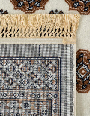 Ivory 5' 3 x 7' 1 Tekke Rectangle Area Rug Classic Traditional Vintage Design Carpet for Living Rooms, Dining, Bedrooms, Office Space for Sale at Rug Engine