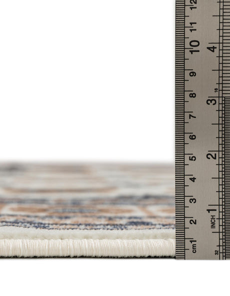 Ivory 5' 3 x 5' 3 Tekke Round Area Rug Classic Traditional Vintage Design Carpet for Living Rooms, Dining, Bedrooms, Office Space for Sale at Rug Engine