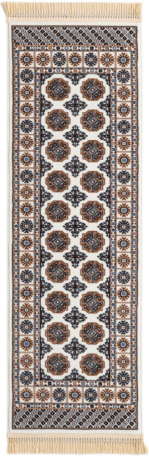Ivory 2' x 6' 1 Tekke Runner Area Rug Classic Traditional Vintage Design Carpet for Living Rooms, Dining, Bedrooms, Office Space for Sale at Rug Engine