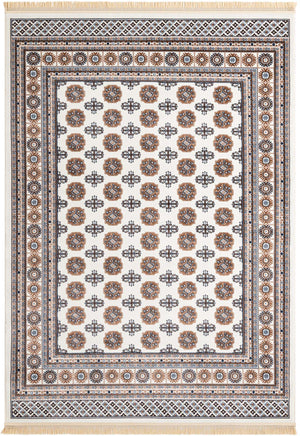 Ivory 7' 1 x 10' Tekke Rectangle Area Rug Classic Traditional Vintage Design Carpet for Living Rooms, Dining, Bedrooms, Office Space for Sale at Rug Engine