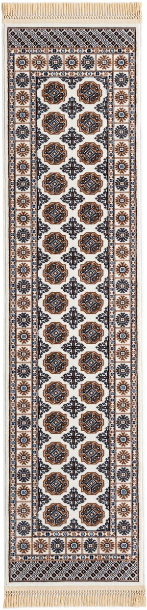 Ivory 2' x 8' Tekke Runner Area Rug Classic Traditional Vintage Design Carpet for Living Rooms, Dining, Bedrooms, Office Space for Sale at Rug Engine