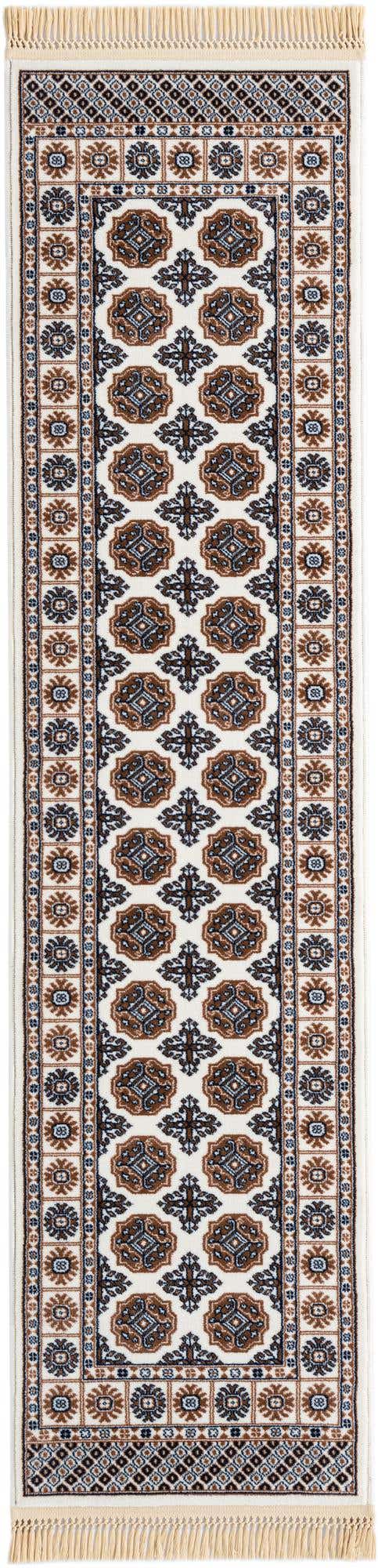 Ivory 2' x 8' Tekke Runner Area Rug Classic Traditional Vintage Design Carpet for Living Rooms, Dining, Bedrooms, Office Space for Sale at Rug Engine
