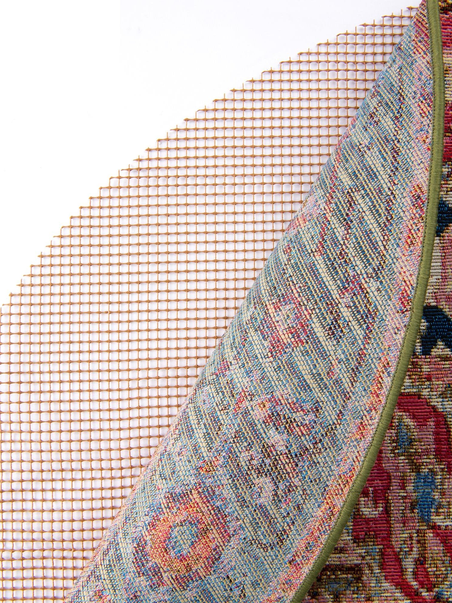 Brown 4' 11 x 4' 11 Outdoor Round Area Rug Pad Floor Protection Pad for Under Rugs & Carpet Weather Resistant for Patio, Deck, Terrace, Balcony, Porch