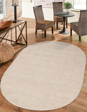 Vanilla Bean 2' x 3' 1 Jill Zarin English Manor Oval Area Rug 100% Premium Natural Wool Handwoven Carpet for Living Rooms, Office Space, Bedrooms, Dorms for Sale at Rug Engine
