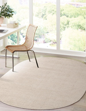 Vanilla Bean 3' 1 x 5' 1 Jill Zarin English Manor Oval Area Rug 100% Premium Natural Wool Handwoven Carpet for Living Rooms, Office Space, Bedrooms, Dorms for Sale at Rug Engine