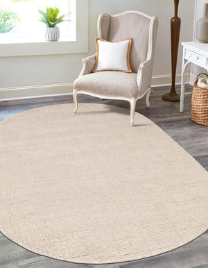 Vanilla Bean 7' 10 x 10' Jill Zarin English Manor Oval Area Rug 100% Premium Natural Wool Handwoven Carpet for Living Rooms, Office Space, Bedrooms, Dorms for Sale at Rug Engine