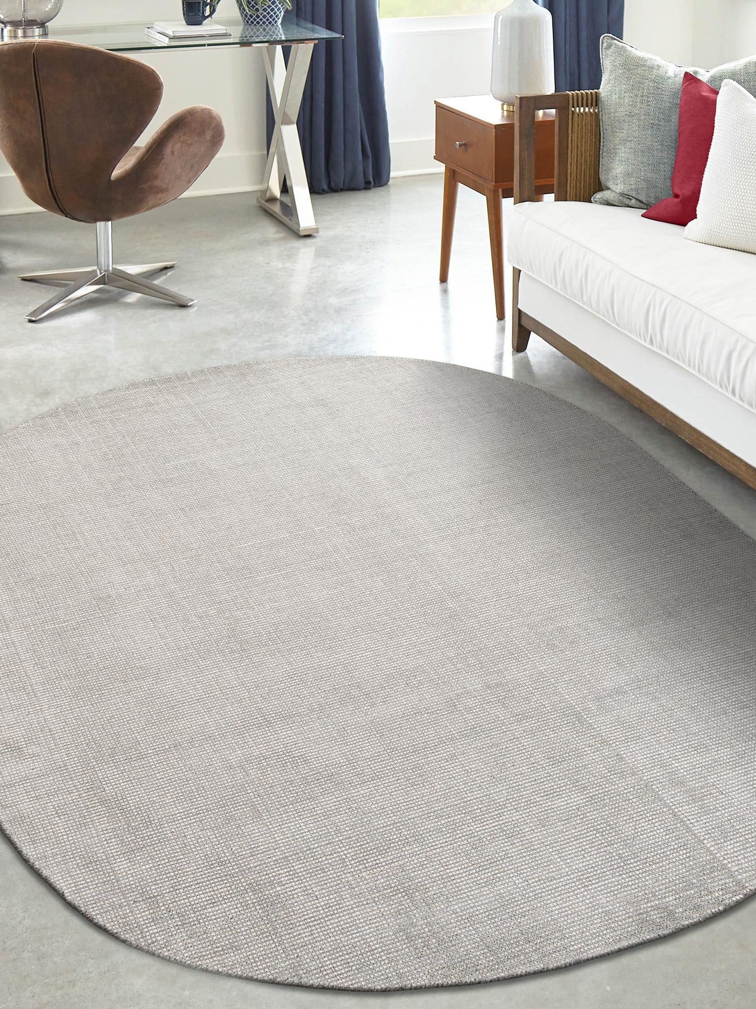 Grey Manor 4' 1 x 6' 1 Jill Zarin English Manor Oval Area Rug 100% Premium Natural Wool Handwoven Carpet for Living Rooms, Office Space, Bedrooms, Dorms for Sale at Rug Engine