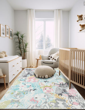 Multicolor 8' x 10' Whimsy Kids Rectangle Rug