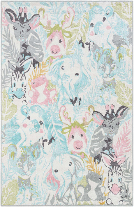 Multicolor 5' 3 x 8' Whimsy Kids Rectangle Rug