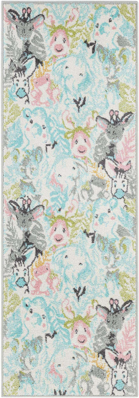 Multicolor 2' 2 x 6' 1 Whimsy Kids Runner Rug