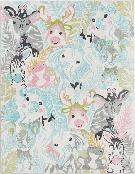 Multicolor 8' x 10' Whimsy Kids Rectangle Rug