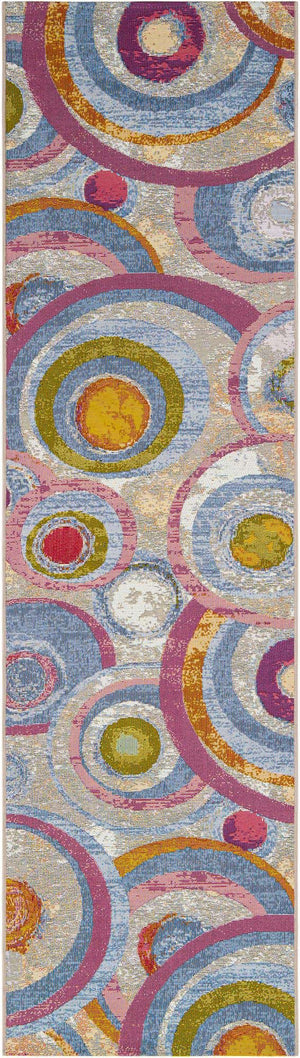 Multicolor 2' 7 x 10' Outdoor Modern Runner Area Rug Weather Resistant for Patio, Deck, Terrace, Balcony, Porch 100% Polypropylene Modern Outside Carpet for Sale at Rug Engine