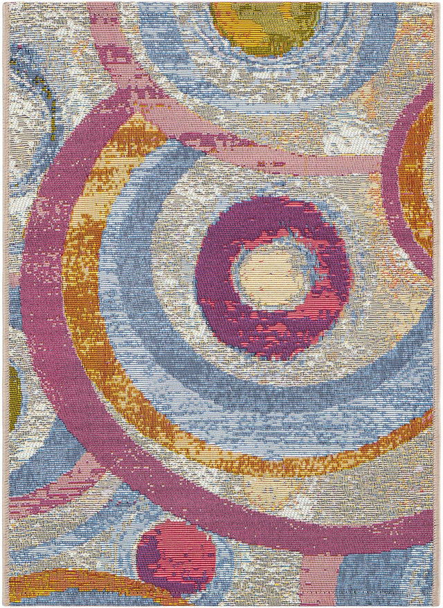 Multicolor 2' x 3' 1 Outdoor Modern Rectangle Area Rug Weather Resistant for Patio, Deck, Terrace, Balcony, Porch 100% Polypropylene Modern Outside Carpet for Sale at Rug Engine