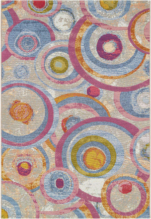 Multicolor 6' 1 x 9' Outdoor Modern Rectangle Area Rug Weather Resistant for Patio, Deck, Terrace, Balcony, Porch 100% Polypropylene Modern Outside Carpet for Sale at Rug Engine