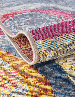 Multicolor 4' 1 x 4' 1 Outdoor Modern Round Area Rug Weather Resistant for Patio, Deck, Terrace, Balcony, Porch 100% Polypropylene Modern Outside Carpet for Sale at Rug Engine