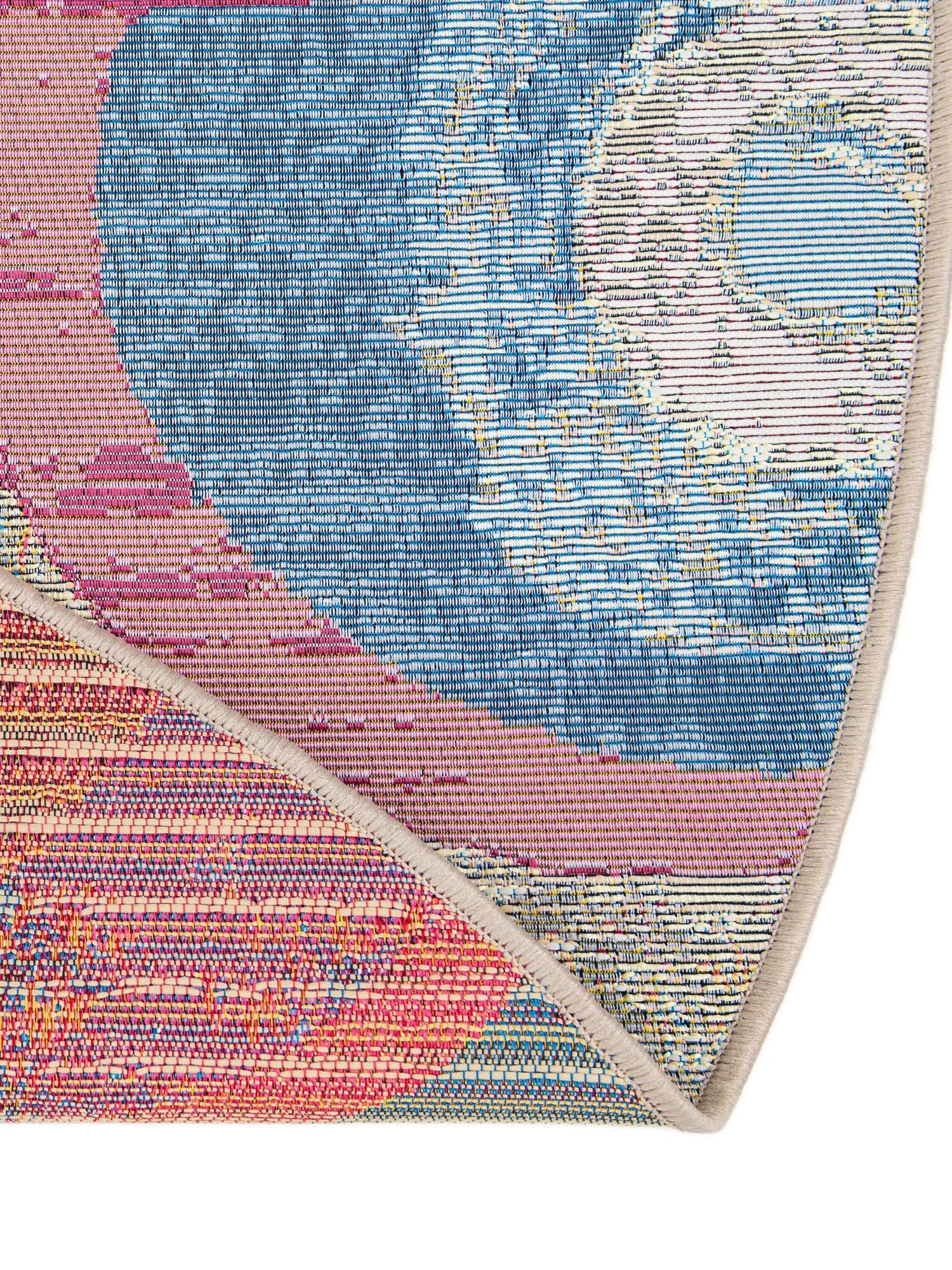 Multicolor 4' 1 x 4' 1 Outdoor Modern Round Area Rug Weather Resistant for Patio, Deck, Terrace, Balcony, Porch 100% Polypropylene Modern Outside Carpet for Sale at Rug Engine
