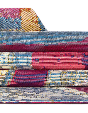 Multicolor 3' 1 x 3' 1 Outdoor Modern Round Area Rug Weather Resistant for Patio, Deck, Terrace, Balcony, Porch 100% Polypropylene Modern Outside Carpet for Sale at Rug Engine