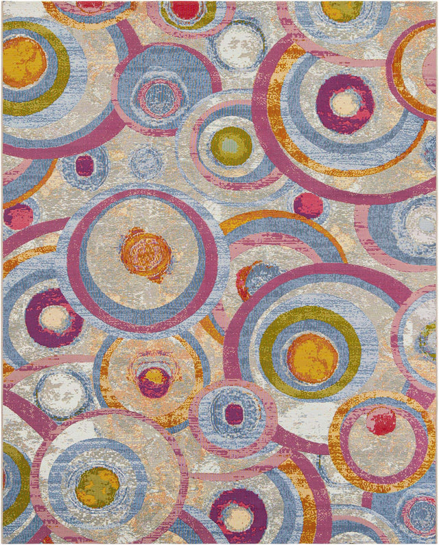 Multicolor 7' 10 x 10' Outdoor Modern Rectangle Area Rug Weather Resistant for Patio, Deck, Terrace, Balcony, Porch 100% Polypropylene Modern Outside Carpet for Sale at Rug Engine