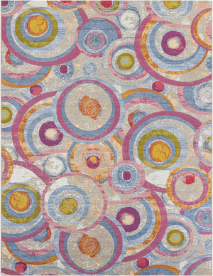 Multicolor 9' x 12' Outdoor Modern Rectangle Area Rug Weather Resistant for Patio, Deck, Terrace, Balcony, Porch 100% Polypropylene Modern Outside Carpet for Sale at Rug Engine