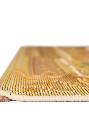 Ivory and Beige 6' 1 x 9' Outdoor Traditional Rectangle Area Rug Weather Resistant for Patio, Deck, Terrace, Balcony, Porch Classical Design Outside Carpet for Sale at Rug Engine