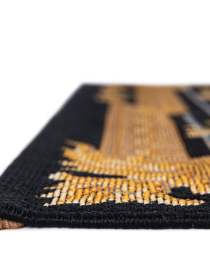 Black and Ivory 5' 1 x 8' Outdoor Traditional Rectangle Area Rug Weather Resistant for Patio, Deck, Terrace, Balcony, Porch Classical Design Outside Carpet for Sale at Rug Engine