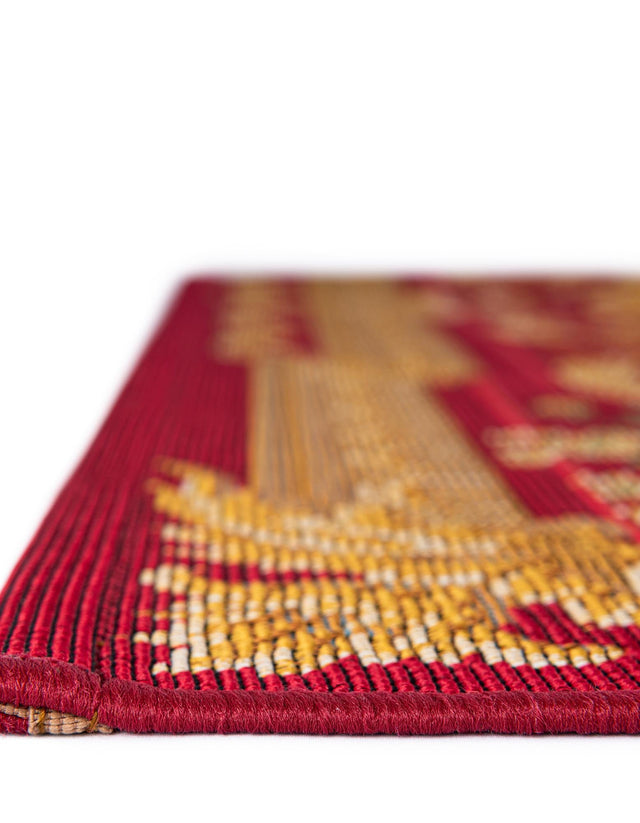 Burgundy Red and Ivory 2' x 3' 1 Outdoor Traditional Rectangle Area Rug Weather Resistant for Patio, Deck, Terrace, Balcony, Porch Classical Design Outside Carpet for Sale at Rug Engine