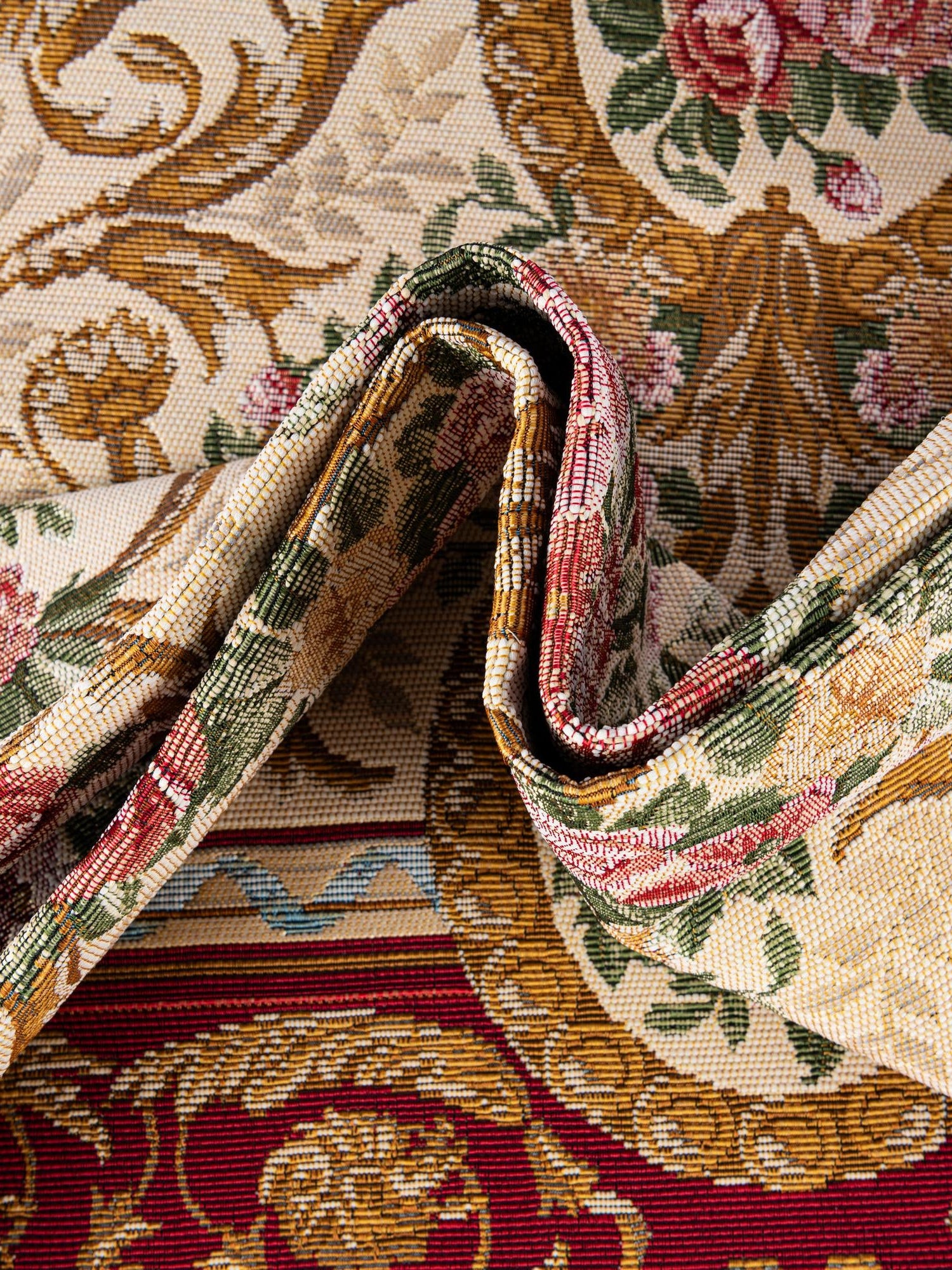 Burgundy Red and Ivory 5' 1 x 8' Outdoor Traditional Rectangle Area Rug Weather Resistant for Patio, Deck, Terrace, Balcony, Porch Classical Design Outside Carpet for Sale at Rug Engine