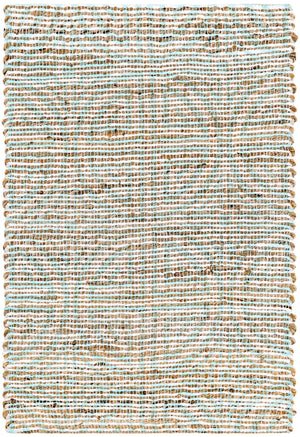 Blue and Ivory 2' x 3' 1 Chenille Jute Rectangle Area Rug Vintage Distressed Boho All Natural Eco-Friendly Sustainable Carpet for Living Dining Office Dorm Rooms for Sale at Rug Engine