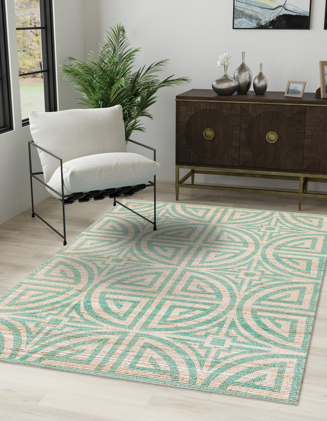 Blue and Ivory 6' 1 x 9' Chenille Jute Rectangle Area Rug Vintage Distressed Boho All Natural Eco-Friendly Sustainable Carpet for Living Dining Office Dorm Rooms for Sale at Rug Engine