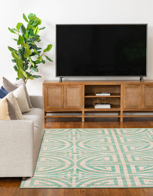Blue and Ivory 2' x 3' 1 Chenille Jute Rectangle Area Rug Vintage Distressed Boho All Natural Eco-Friendly Sustainable Carpet for Living Dining Office Dorm Rooms for Sale at Rug Engine