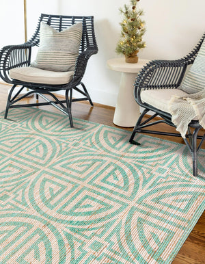 Blue and Ivory 9' x 12' Chenille Jute Rectangle Area Rug Vintage Distressed Boho All Natural Eco-Friendly Sustainable Carpet for Living Dining Office Dorm Rooms for Sale at Rug Engine